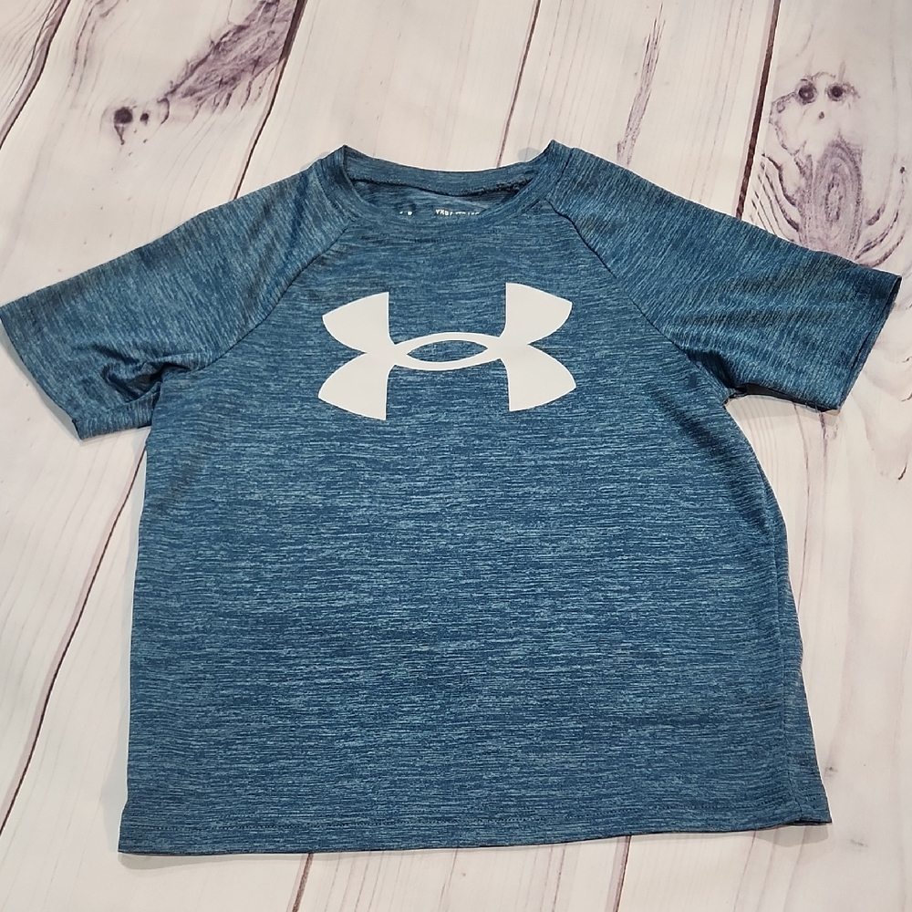 Under Armour Blue and White Short Sleeve Tee